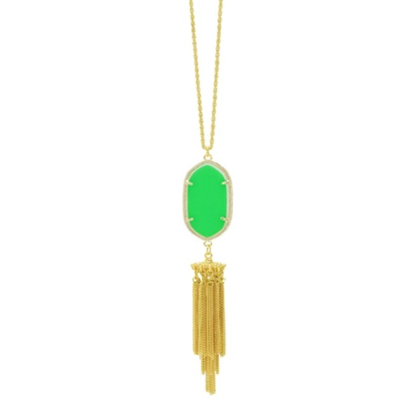 Lime Green Tassel Necklace