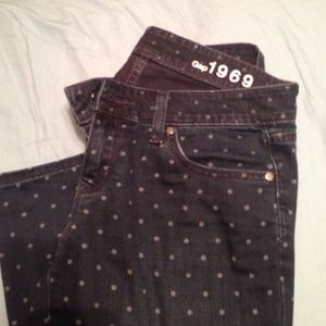 Gap 27/4r always skinny polka dot jeans.