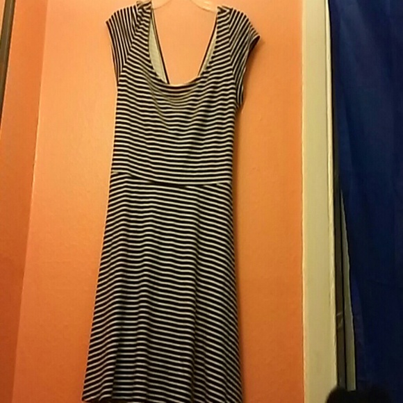 Blue & white skater dress