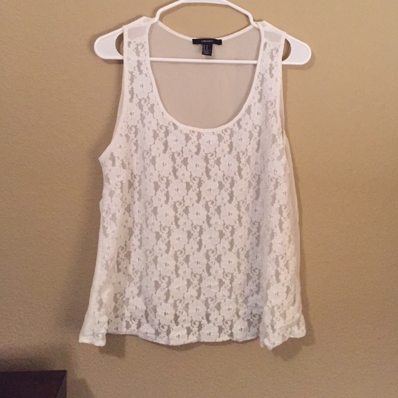White lace tank top