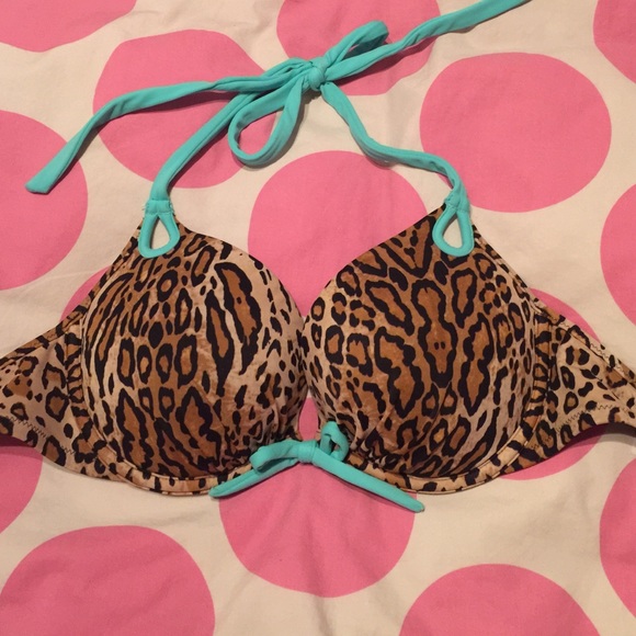 Victoria's Secret cheetah push up halter 32D NEW