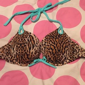 Victoria's Secret cheetah push up halter 32D NEW