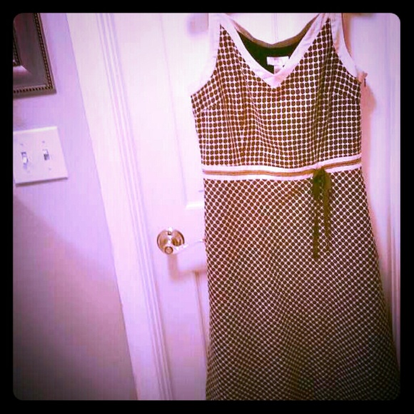 Beige and Brown Loft Vintage Look Dress