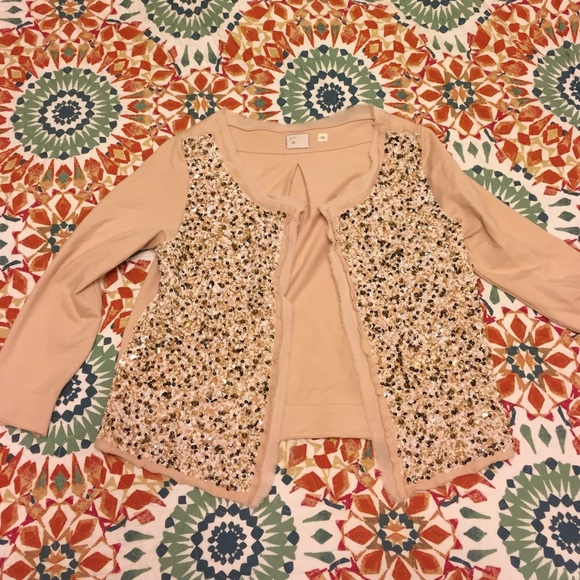Anthro cropped sequin blazer