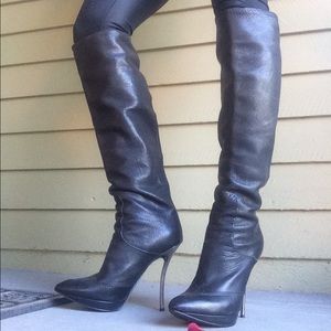 Knee high leather Lanvin boots