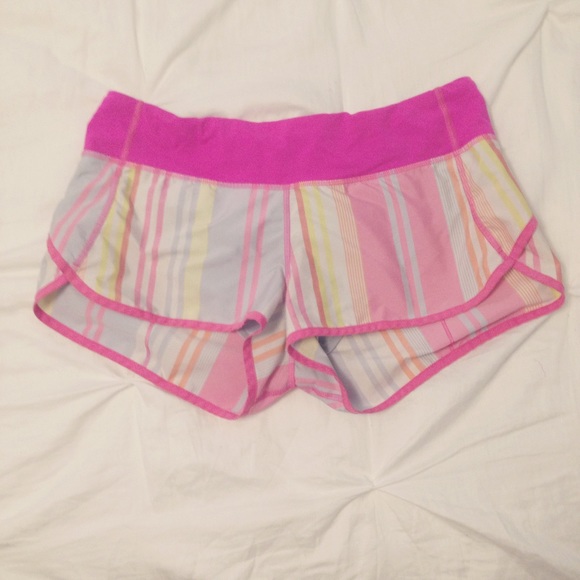 Lululemon Pink Striped Speed Short