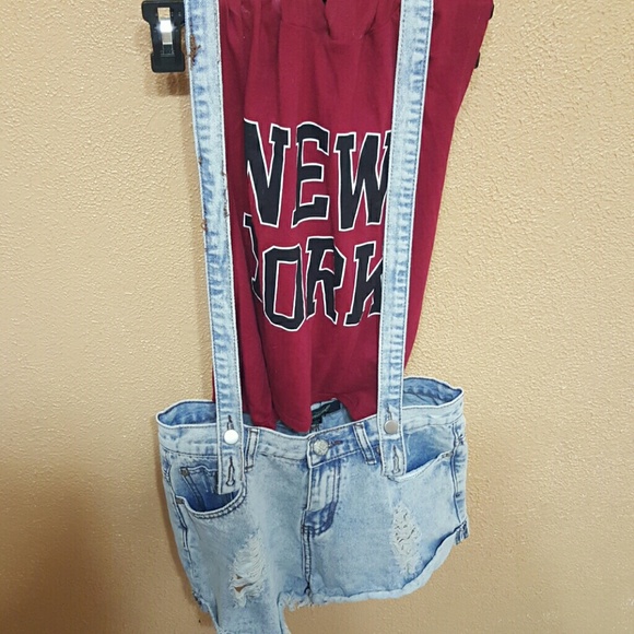 Jean Overall shorts t shirt not Included