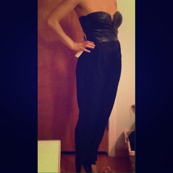 💋Leather bodice Black Jumpsuit♣️♠️ - Picture 1 of 4