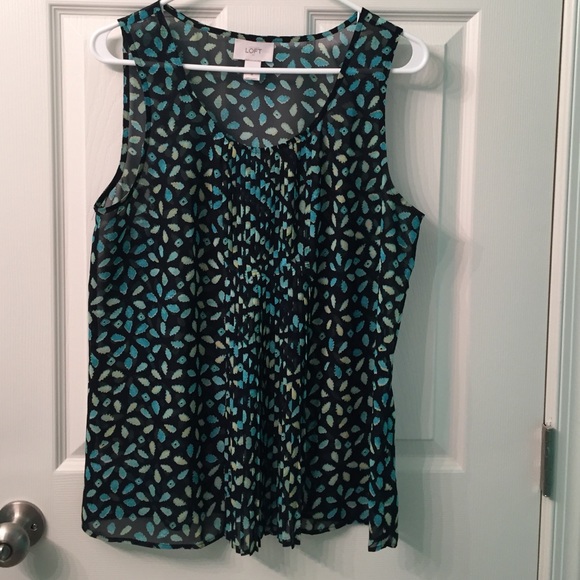 Ann Taylor LOFT see through printed tank top