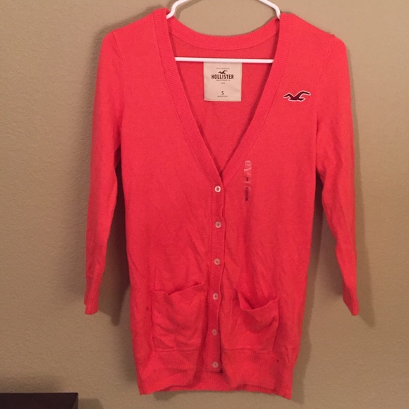 Pink hollister cardigan