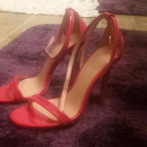 Red sexy strap ankle heels