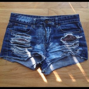 Denim Ripped Shorts