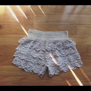 Cream Lace Shorts