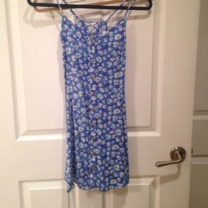 blue floral dress