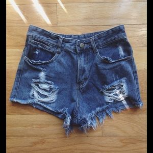 Torn Jean Shorts