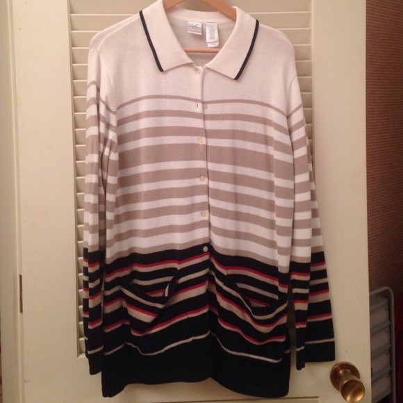 NWOT Oversized vintage collared striped sweater