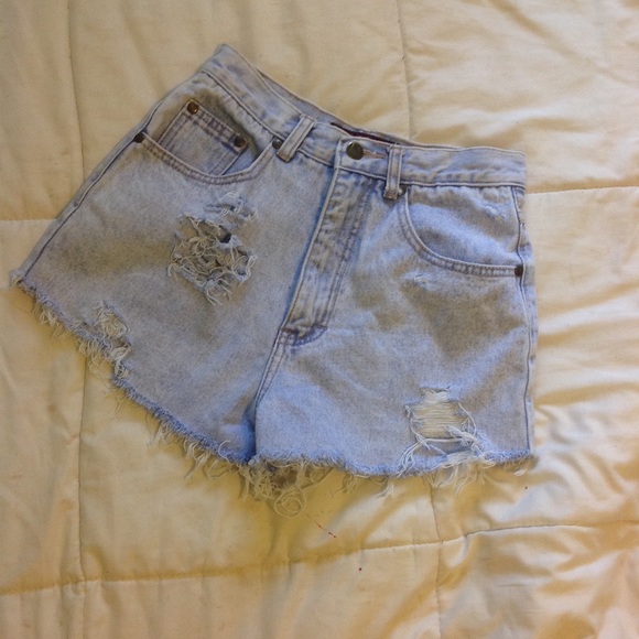 Distressed High Waisted Shorts - Picture 1 of 2