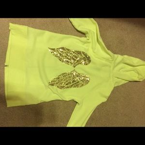 yellow angel wing zip up