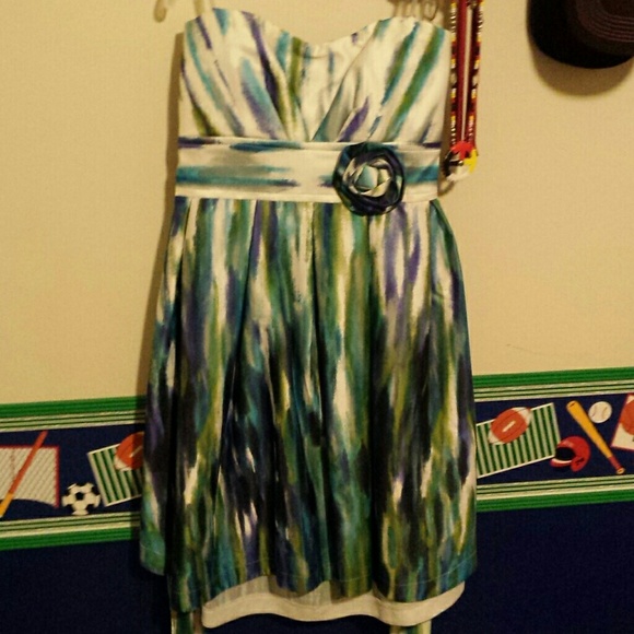 White, green, blue & purple dress from Teeze Me - Picture 1 of 1