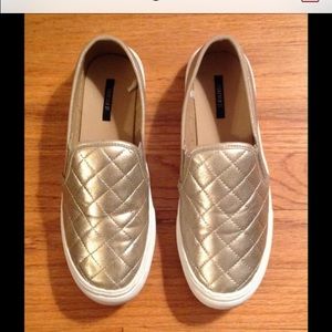 Forever 21 slip on gold sneakers