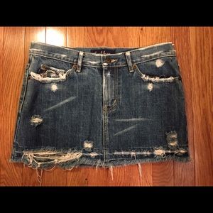 Earl Jean distressed jean skirt