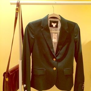 J Crew Dark Green Blazer w/ gold button