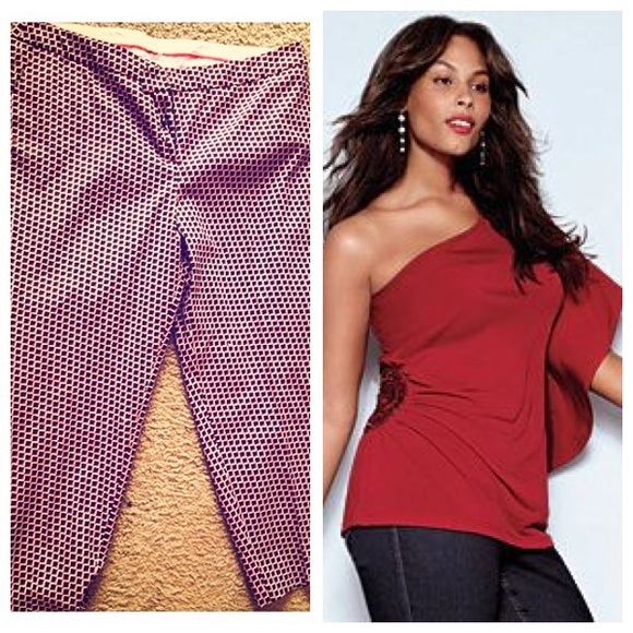 SIB! Lane Bryant red beaded one shoulder blouse - Picture 4 of 4