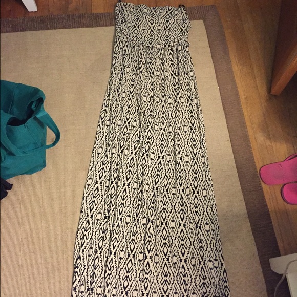 Cream and black Aztec maxi dress