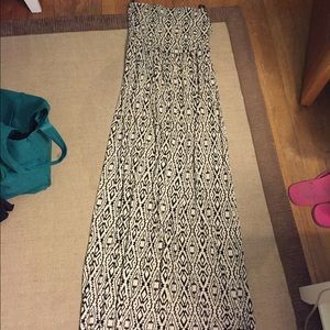 Cream and black Aztec maxi dress