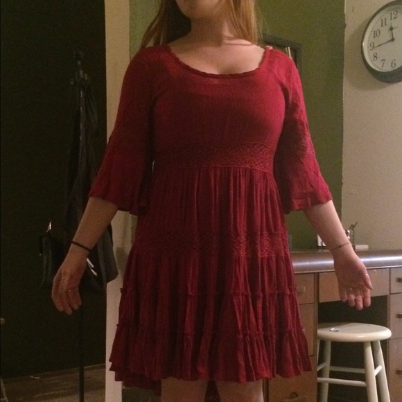 Free People Boho fuchsia dress