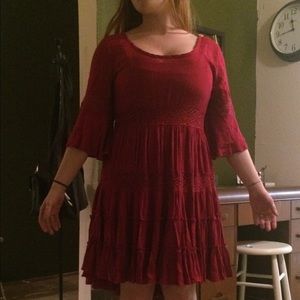 Free People Boho fuchsia dress