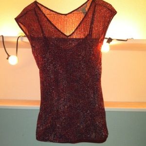 Banana Republic multi colored maroon shirt