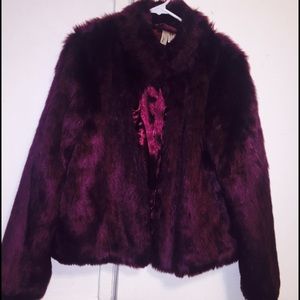 H&M Velvet Faux Fur Coat