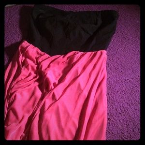 Pink and black zip up dress