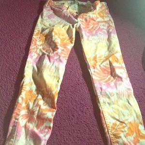 Orange Hawaiian Hollister pants