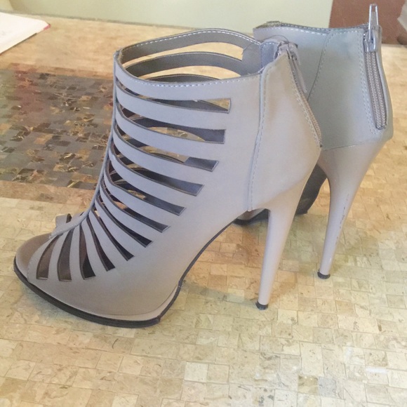 Taupe Caged Heels - Picture 4 of 4