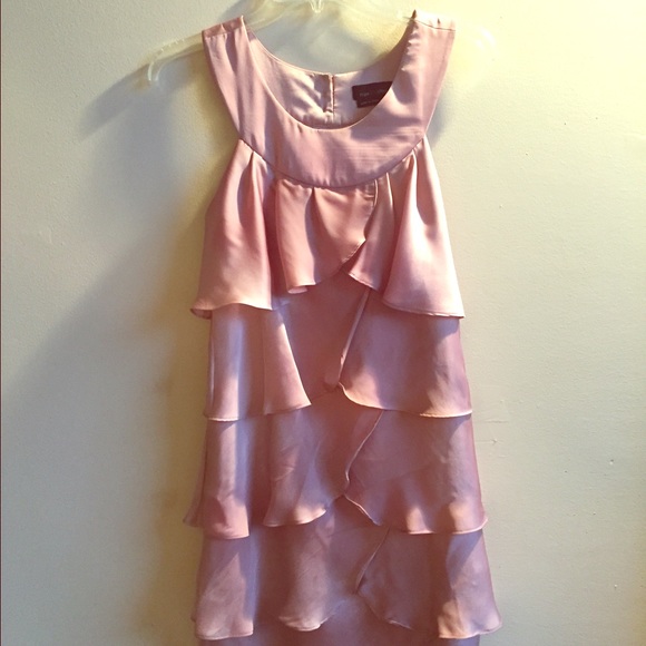 Silk Champagne Teacup Cocktail Dress, size 4