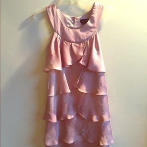 Silk Champagne Teacup Cocktail Dress, size 4