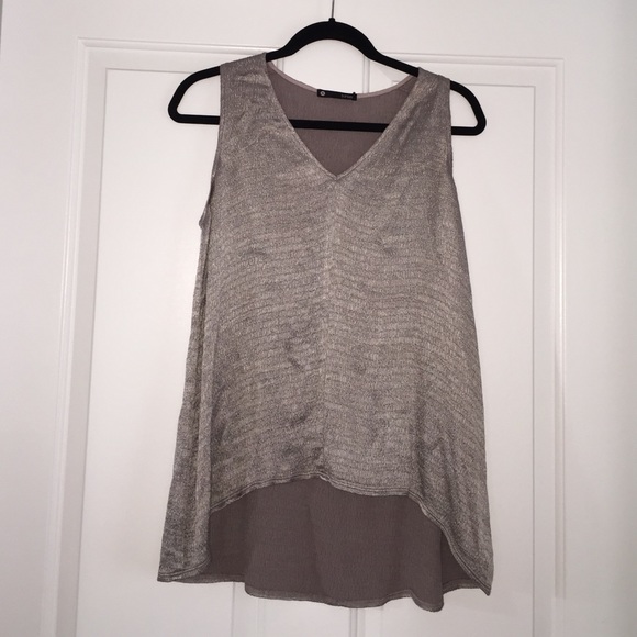 Silver v neck tank