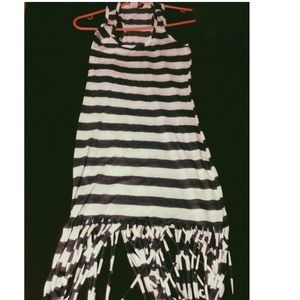 A new White and gray strip dress,