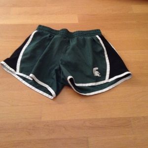 Michigan State exercise shorts