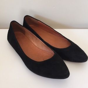 Madewell black suede skimmers