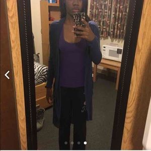 Long navy blue cardigan