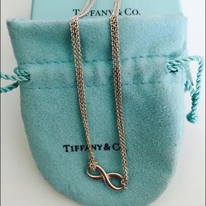 Tiffany&Co silver Infinity necklace w/pouch & box