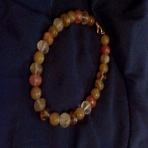 Colored stone beaded necklace