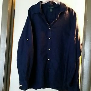 Ralph Lauren Woman's size 3X navy blue blouse