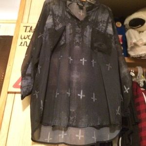 Sheer gothic graveyard shirt from Hot Topic