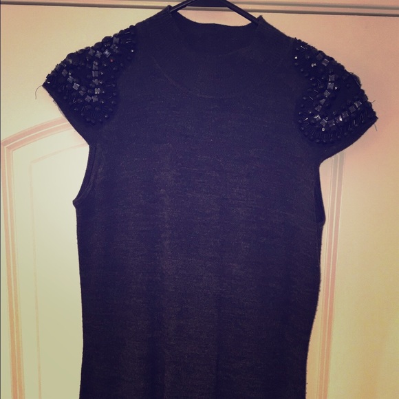 Gray sweater dress