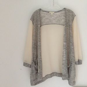 silence & noise cream/gray sweater.