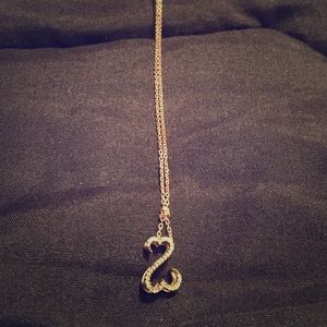 Rose gold open heart necklace